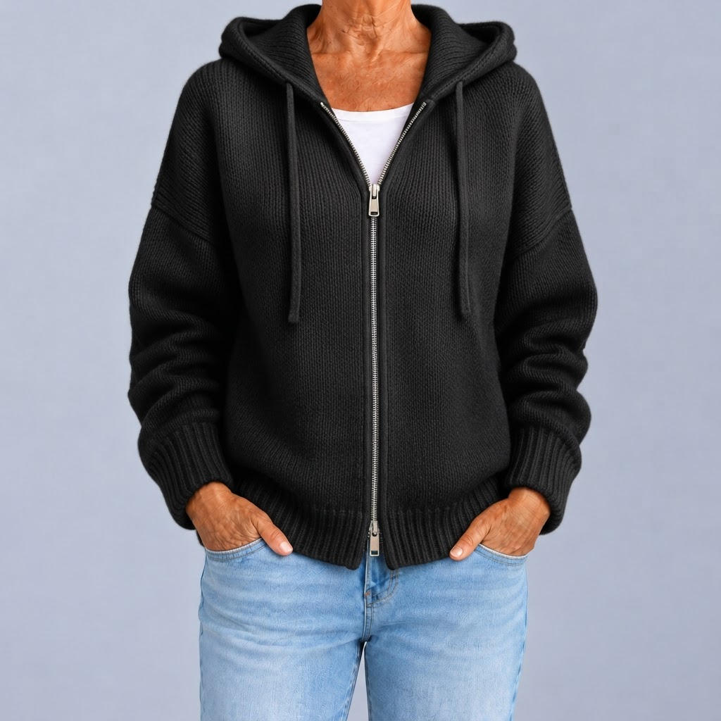Camilla | Cardigan con Zip e Cappuccio