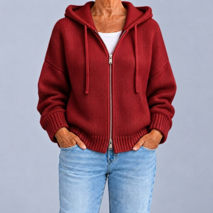 Camilla | Cardigan con Zip e Cappuccio