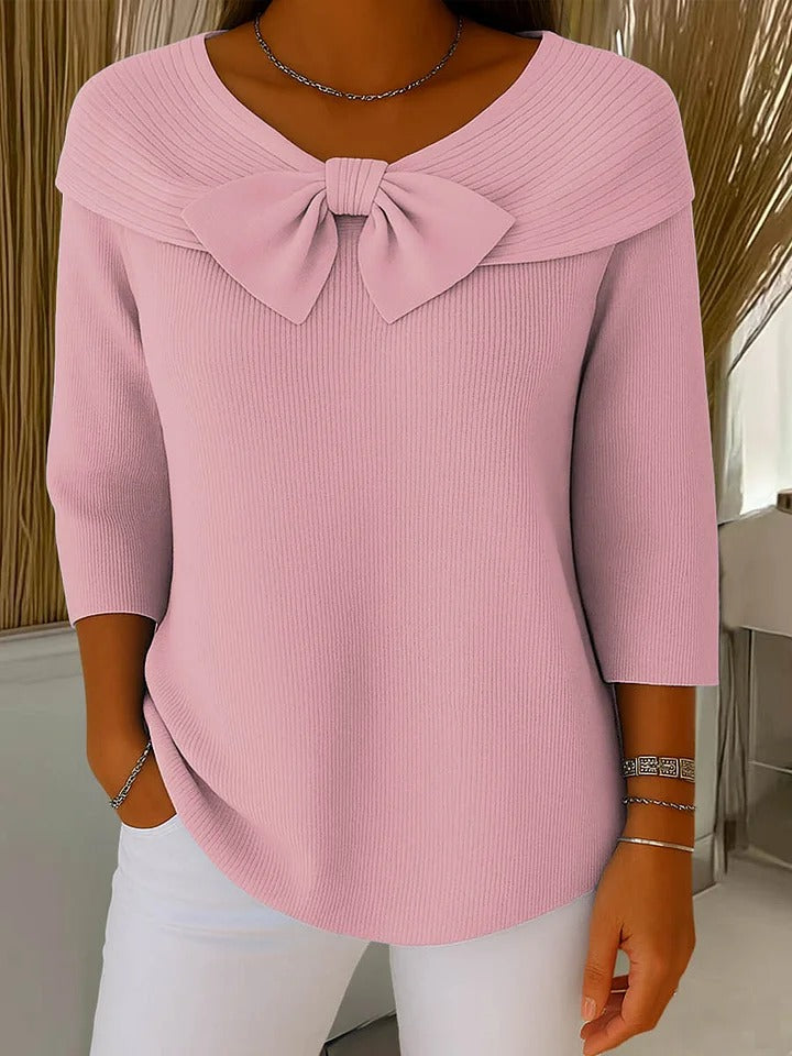 Wendeline | Maglione con Fiocco e Collo Rotondo