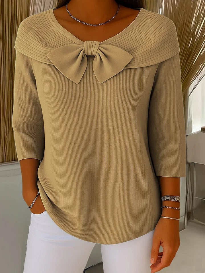Wendeline | Maglione con Fiocco e Collo Rotondo