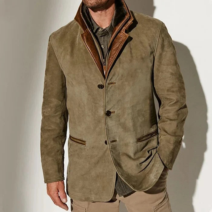 Luca - Giacca Vintage Elegante con Collo per Uomini