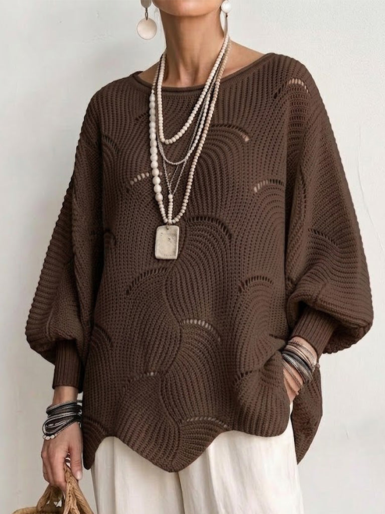EVE | Maglione a maniche a batwing in maglia aperta per donna
