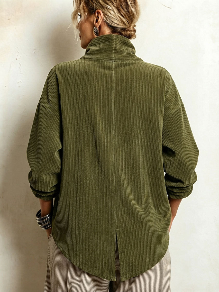AMBER | Camicia in velluto a coste con bottoni