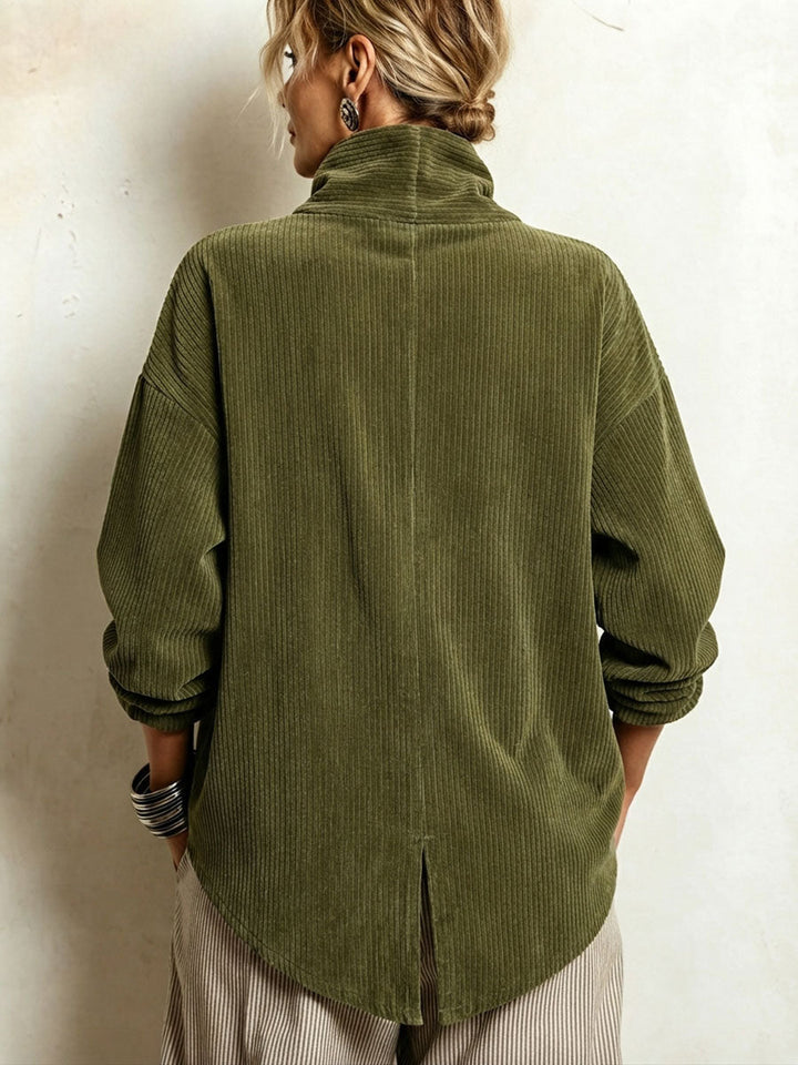 AMBER | Top in velluto a coste con bottoni