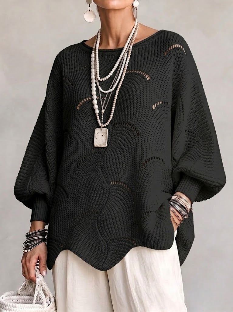 EVE | Maglione a maniche a batwing in maglia aperta per donna