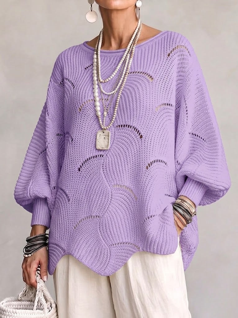 EVE | Maglione a maniche a batwing in maglia aperta per donna