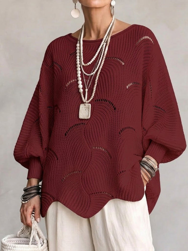 EVE | Maglione a maniche a batwing in maglia aperta per donna