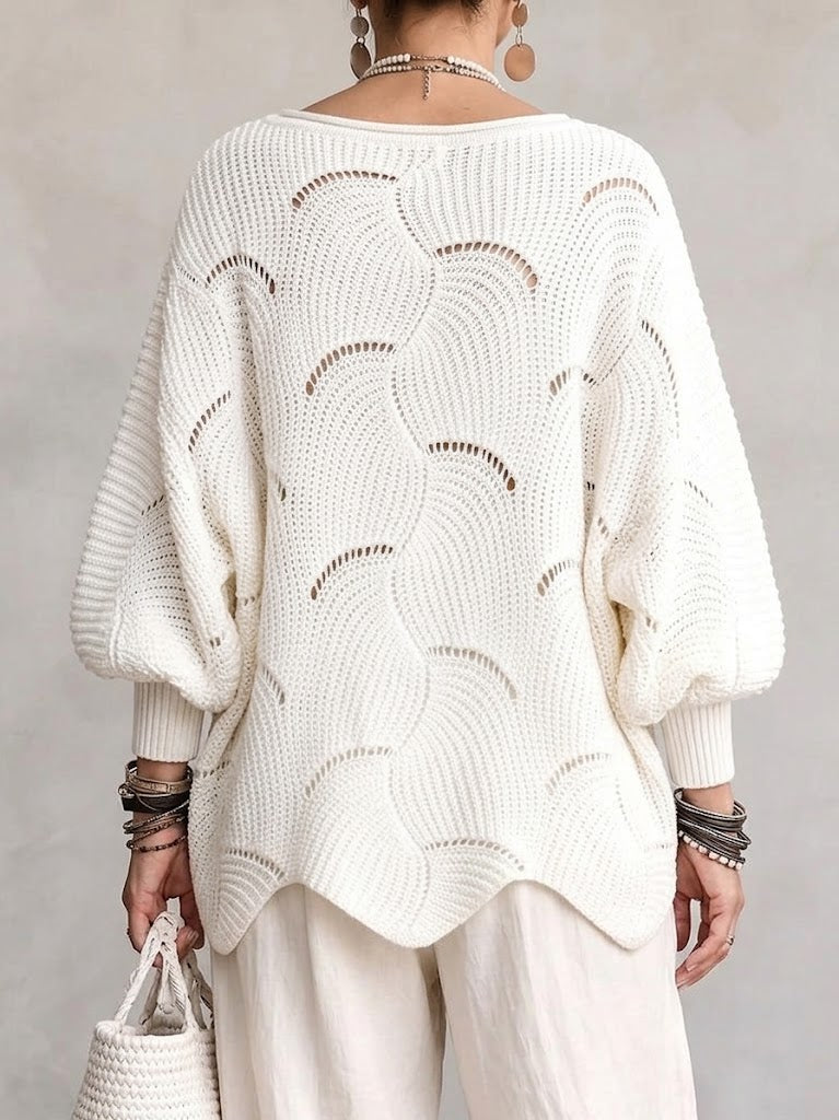EVE | Maglione a maniche a batwing in maglia aperta per donna