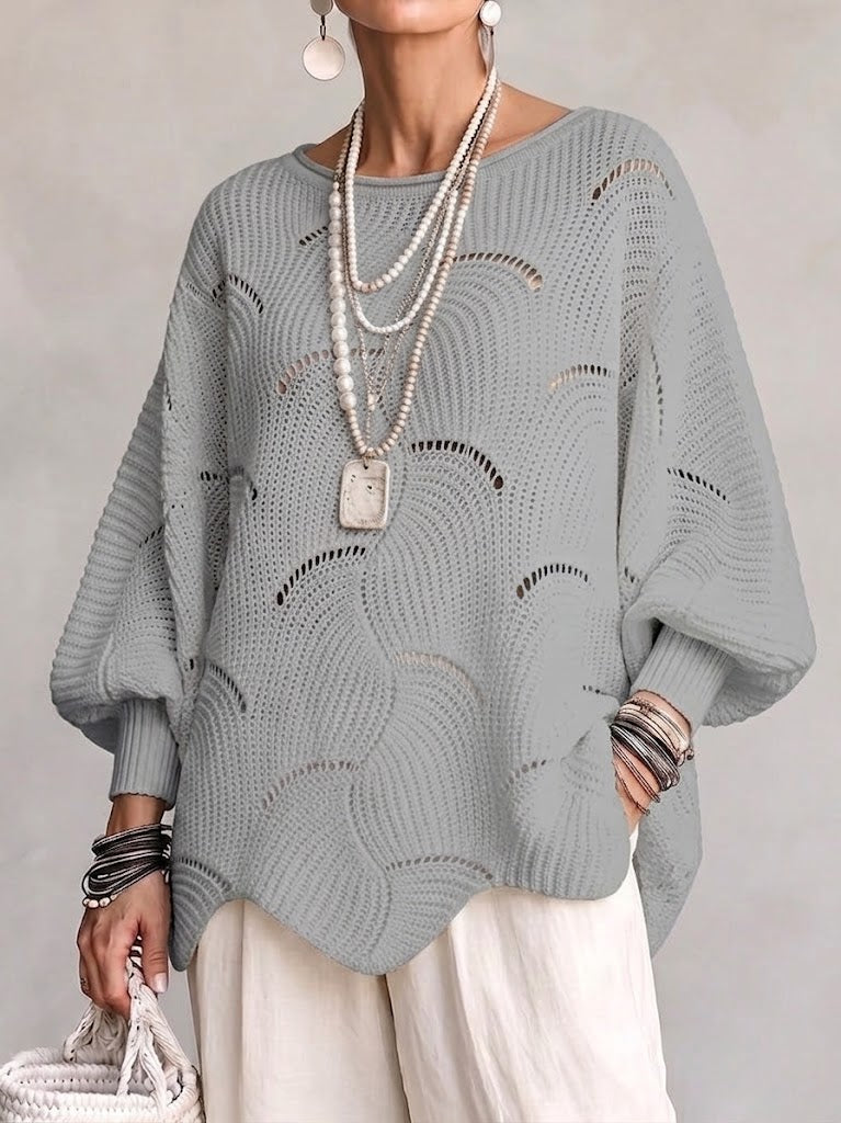 EVE | Maglione a maniche a batwing in maglia aperta per donna