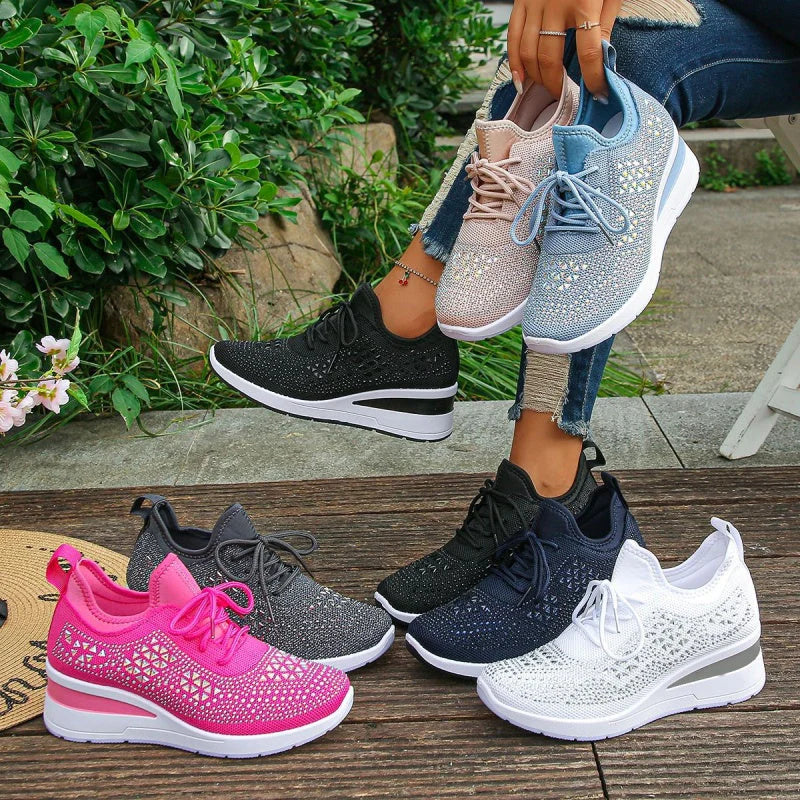 Rina | Scarpe Traspiranti Decorate con Strass