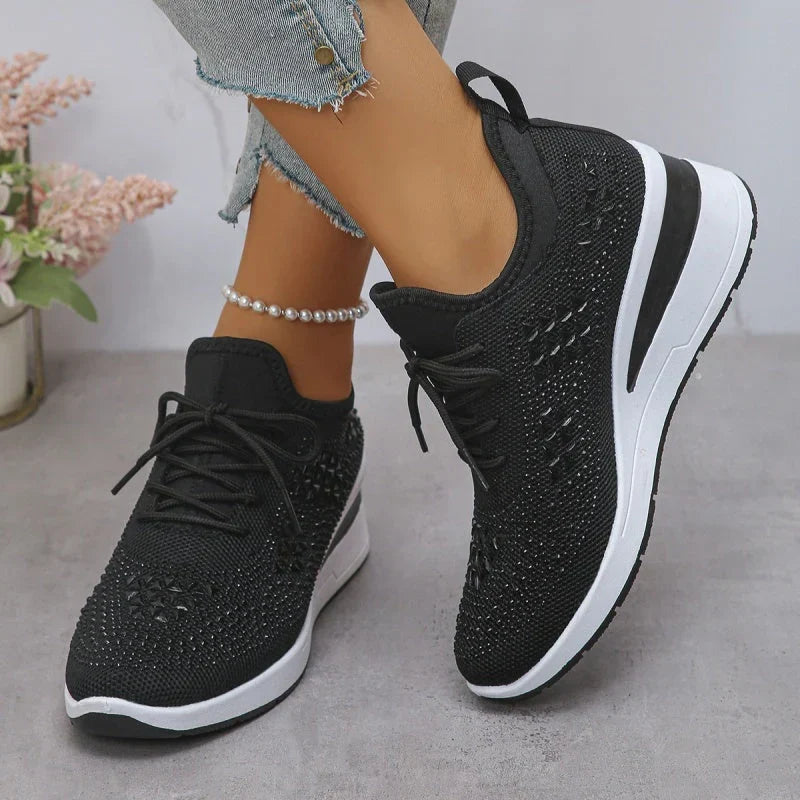 Rina | Scarpe Traspiranti Decorate con Strass