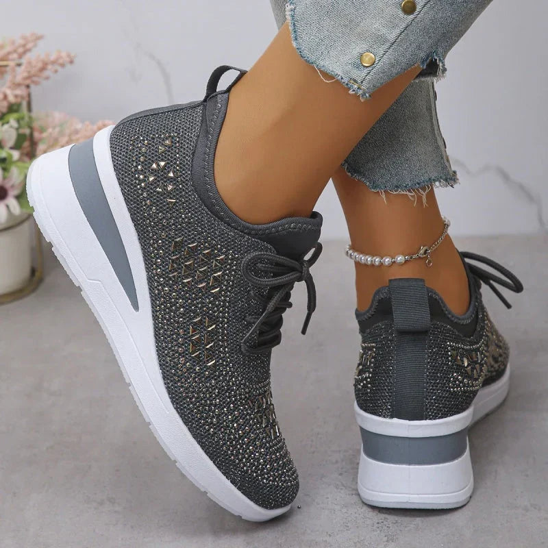 Rina | Scarpe Traspiranti Decorate con Strass